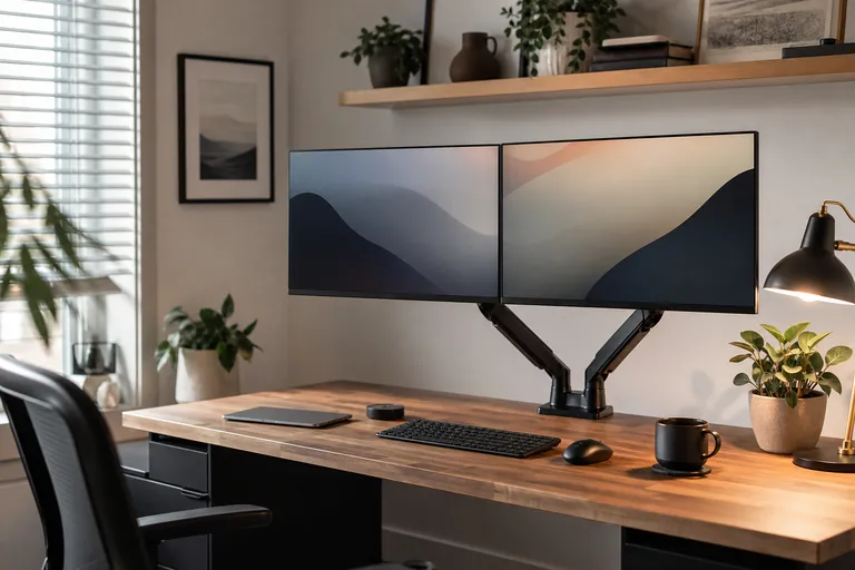 VIVO Dual Monitor Desk Mount lifestyle thumbnail